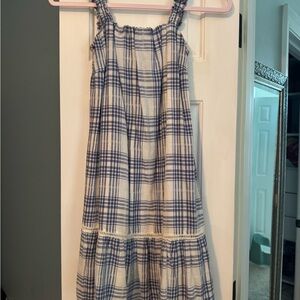 Bella Dahl Blue and White Plaid Casual Dress